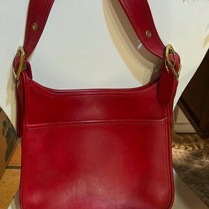 Coach Legacy Vintage Red Leather Shoulder Bag